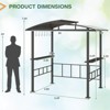Costway 8' X 5' Hardtop Grill Gazebo with  Vented Polycarbonate Roof Side Shelves Hooks - 3 of 4