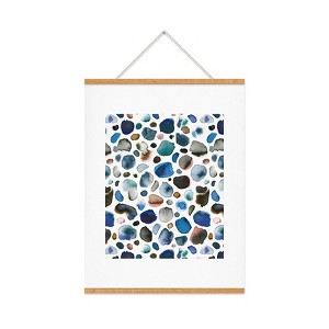 Ninola Design Watercolor Stains Blue Gold Art Print and Hanger - Society6 - 1 of 2