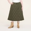 Women's Quilted Midi A-Line Skirt - Woolrich x Target Olive Green - 2 of 3