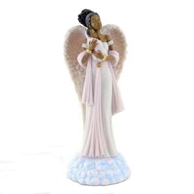 Black Art 10.0" Angel With Baby Girl Heavenly Figurine  -  Decorative Figurines