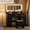 Vanity Desk with Large Mirror and Lights, 3 Lighting Modes Adjustable Brightness, Vanity Table with Power Outlet & 8 Drawers for Bedroom - 4 of 4