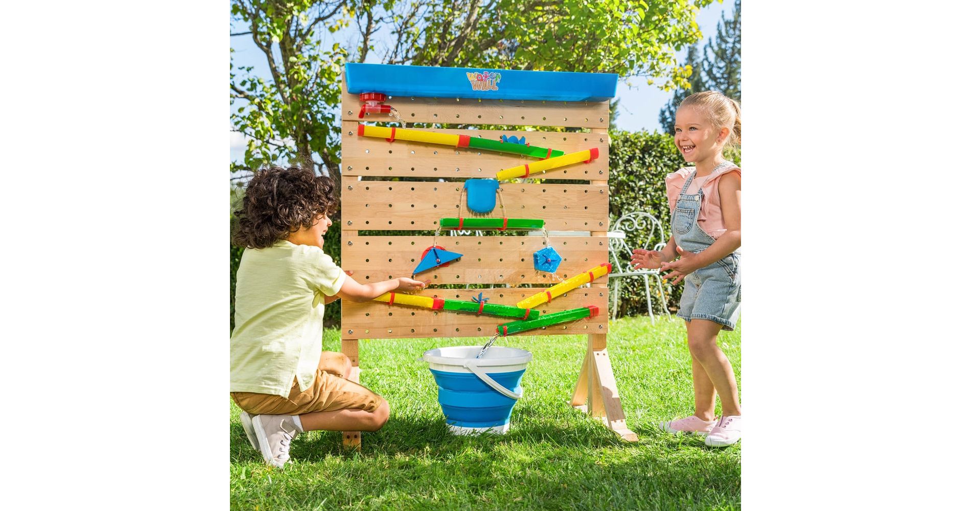 Playhouse Waterwall - Sensory Water Table | Wooden Waterfall Play Table with 27 Accessories | Educational Toy for Kids Ages 3+