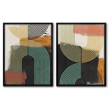 Americanflat 2 Piece 16x20 Wrapped Canvas Set - Bolded by PI Creative Art - boho mid century Wall Art