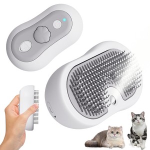 BABYYER 5 in 1 Cat Steam Brush - Anti-static & Low-noise Cat Brushes for Indoor Cats - Suitable for Long & Short-haired Variety of Pets - 1 of 4