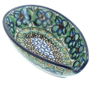 Blue Rose Polish Pottery 381 Ceramika Artystyczna Small Spoon Rest - 1 of 1