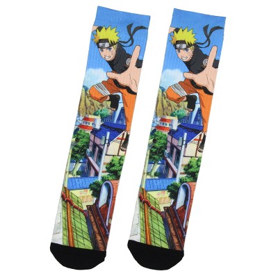 Naruto Socks Shippuden Naruto Men's Manga Anime Naruto Hidden Leaf Village Crew Socks (8-12)