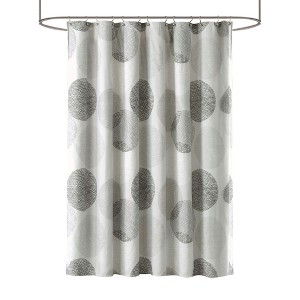 Vynxaria Multicolor Circular Print Shower Curtain 72x72 Inch - 1 of 4