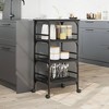 vidaXL Kitchen Trolley Black 17.7 in.x13.8 in.x35.2 in. Engineered Wood - 4 of 4