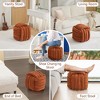 Lyngins Modern Knot Design Ottoman, Chenille Fabric Ottoman Bench, No-Assembly Makeup Stool Footstool, Wooden Frame for Living Room/Bedroom - 3 of 4