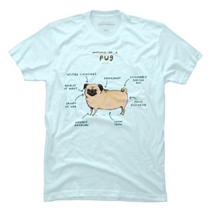 Men's Design By Humans Anatomy of a Pug By SophieCorrigan T-Shirt - 1 of 3