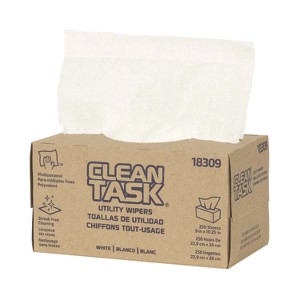 Sellars Clean Task Utility Wipers, 1-Ply, 9 x 10.25, White, 250 Sheets / Box, 24 Boxes / Carton - 1 of 1