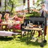 SUGIFT Outdoor Portable BBQ Charcoal Grill with Offset Smoker, Black - 3 of 3