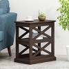 Christopher Knight Home Vernon Contemporary 2 Shelf Side Table Dark Walnut: Engineered Wood, Iron Hardware, Organizational Furniture - 2 of 4