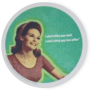Toynk Single Retro Cork Drink Coaster - I Don’t Drink Anymore/Any Less - 1 of 4