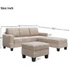Streamdale 81.1x76.3x35 Reversible Sectional Couch With Storage Ottoman L-Shaped Sofa, Sectional Sofa - 2 of 4