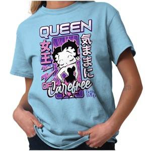 Kanji Betty Boop Queen of Carefree Womens Graphic T Shirt Tees Brisco Brands - 1 of 4