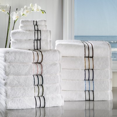 White Turkish Cotton Plush Hotel Luxury Washcloth Set