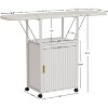 PAKASEPT Rolling Ironing Board with Storage Cabinet, Wooden Folding Ironing Board with Wheels, Craft Table with Storage and Heat-Resistant Sponge - 2 of 4