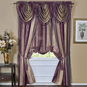 GoodGram Royal Ombre Crushed Semi Sheer Complete 6 Pc. Window Curtain & Valance Set - 1 of 4