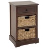 Wooden Side Chest with Wicker Drawers Brown - Olivia & May - 2 of 4