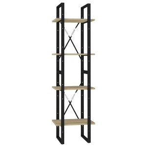 vidaXL Book Cabinet in Sonoma Oak - Industrial-Style 4-Tier Bookshelf 15.7"x11.8"x55.1" with Sturdy Engineered Wood/Ample Storage Space - 1 of 4
