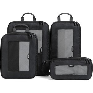 Compression Packing Cubes - 4 Set Durable Travel Organizer Bags Mesh Top, Expandable Travel Accessories Carry - 1 of 4