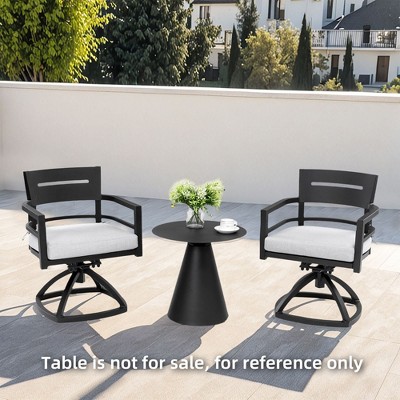 NicBex Outdoor Rocking Chair Rattan Outdoor Swivel Rocker Patio Chairs Fabric Cushion Patio Rocking Chair for Balcony, Ember Black
