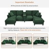 Whisen 116.9" Sectional Sofa, Modern U-Shaped Sectional Sofa, Corduroy Upholstered Couch with Ottomans, Cup Holders - 3 of 4