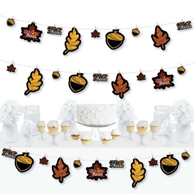 Big Dot of Happiness Give Thanks - Thanksgiving Party DIY Decorations - Clothespin Garland Banner - 44 Pieces