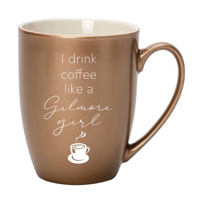 Elanze Designs I Drink Coffee Like A Gilmore Girl Bronze 10 ounce New Bone China Coffee Cup Mug