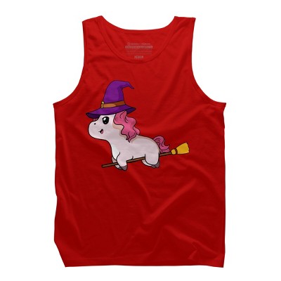 Men's Design By Humans Witch Unicorn Halloween T Shirt By thebeardstudio Tank Top