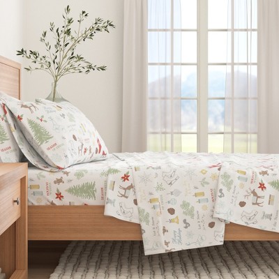 100% Cotton Holiday Flannel Sheet Set - Great Bay Home