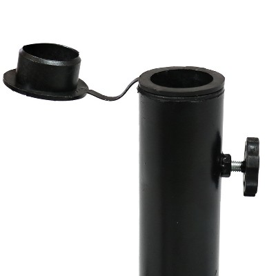 Heavy-Duty Black Cast Iron Square Patio Umbrella Base