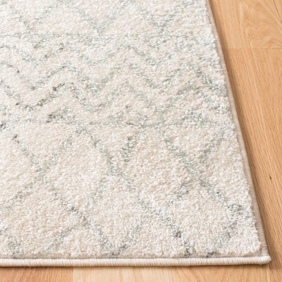 Ivory & Gray Square Boho-Chic Synthetic Area Rug