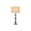 Storied Home Modern Stacked Metal Table Lamp with Glass Accents and Linen Shade - 3 of 4