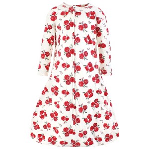 Hudson Baby Infant Girl Long Sleeve Cotton Jersey Sleeping Bag, Sack, Blanket, Red Rose - 1 of 2