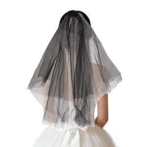 Unique Bargains Comb Wedding Veil Black 1 Pc - 1 of 4