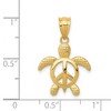Black Bow Jewelry 14k Yellow Gold Open Peace Turtle Pendant - 4 of 4