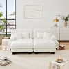 Cloud Couch Sleeper Sofa with 2 Ottomans,Chenille 2 Seater sofa with 2 Lumbar pillows and 2 throw pillows for Living Room-Tanpinhause - 2 of 4