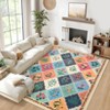 Washable Area Rugs Floral Print Floor Cover, Stain-Resistant Farmhouse Accent Carpet - 2 of 4
