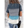 Womens V Neck Lightweight Crochet Sweater Color Block Pullover Sweater Summer T Shirts 2024 - 2 of 4