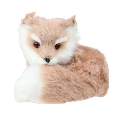 Kurt S. Adler 3.25” Woodland Furry Sitting Fox Christmas Ornament - Brown/White