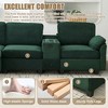 104.72''L-Shaped Sectional Sofas£¬ Corduroy Sofa with Cup Holders, USB Charging, Movable Ottoman & Storage Console for Apartment - 3 of 4
