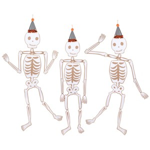 Meri Meri Vintage Giant Halloween Jointed Skeletons (Pack of 3) - 1 of 4