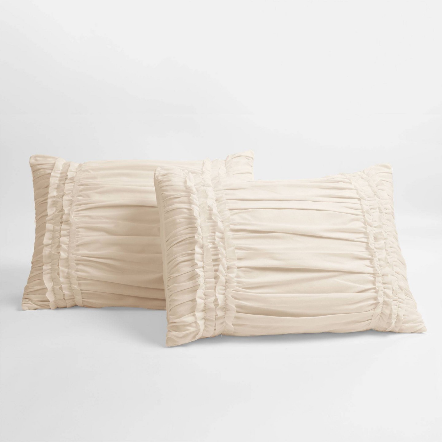 Комплект с одеялом Lush Decor Belle Ruffle Comforter Set (Queen) Ivory 4pc - Lush Décor: Shabby Chic Microfiber Bedding with Bed Skirt & Shams, цвет: Слоновая кость — фото 5