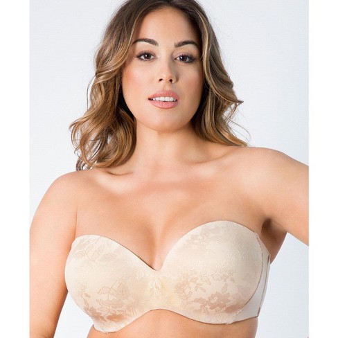 Curvy Couture Full Figure Strapless Sensation Multi-way Push Up Bra  Champagne 36g : Target