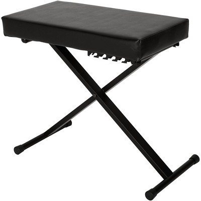 Adjustable Black Padded X-Frame Keyboard Bench