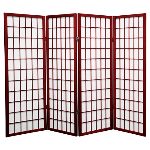 4 Ft. Tall Window Pane Shoji Screen - Rosewood (4 Panels) : Target