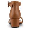 Allegra K Women's Open Round Toe Block Low Heels Ankle Strap Sandals - 3 of 4