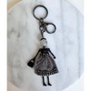Wrapables Hanging Fashionista Doll Keychain, Crystal Rhinestone Keyring Bag Charm, Gray Retro - 4 of 4